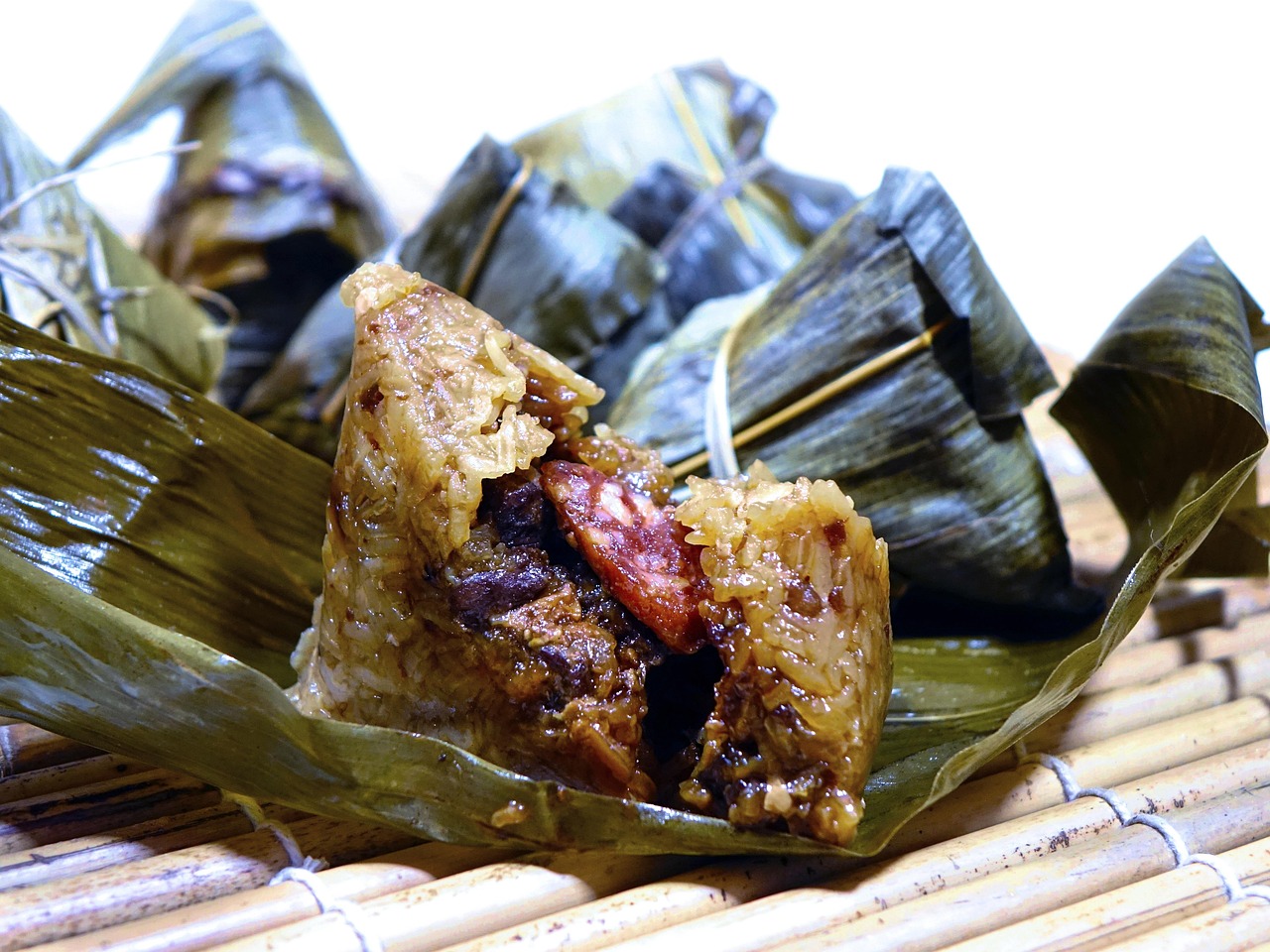rice dumpling, 粽子, glutinous rice, tradition, chinese, meat, sausage, steam, oily, leaf, rice dumpling, rice dumpling, rice dumpling, rice dumpling, rice dumpling